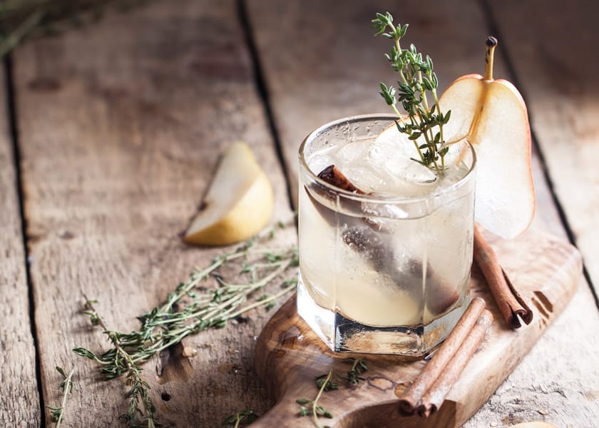 Winter Gin Tonic mit Birne