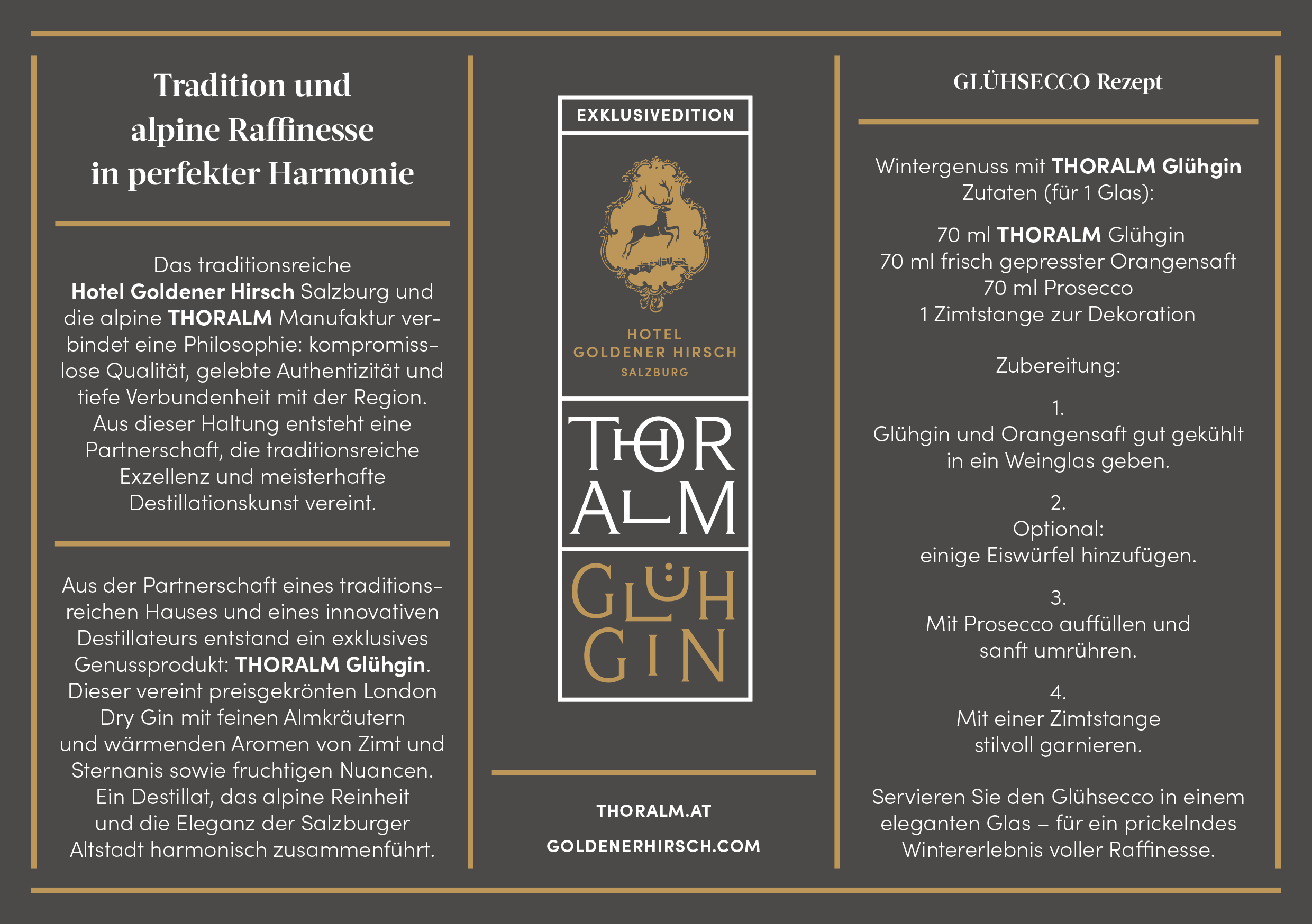 Hotel Goldener Hirsch Mulled Gin Cooperation